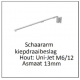 Schaararm kiepdraaibeslag Hout: uni-jet M6/12 asmaat 13mm
