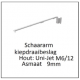 Schaararm kiepdraaibeslag Hout: uni-jet M6/12 asmaat 9mm